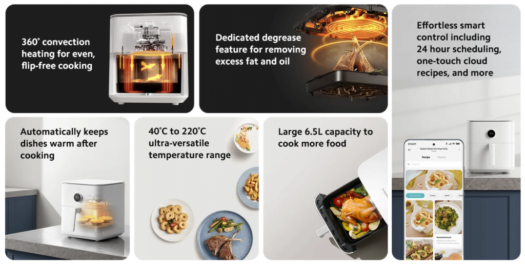 Entdecke die bahnbrechenden Eigenschaften des Xiaomi Smart Air Fryer 6.5L und warum er die Art und Weise, wie du kochst, verändern wird.