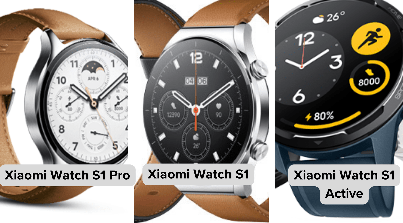 Vergleich der Xiaomi Watch S1, S1 Pro und S1 Active