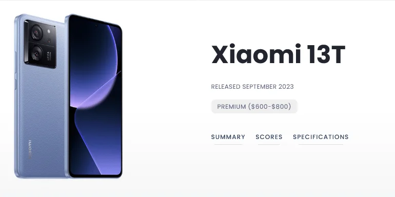 Erkunden Sie mit Alles Xiaomi die Leistung der Xiaomi 13T-Kamera in DxOMark und ihre Bedeutung für mobile Fotografie-Enthusiasten.