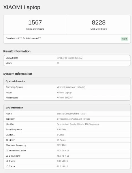 Entdecken Sie den neuen Xiaomi Laptop mit dem Intel Meteor Lake Prozessor. Eine detaillierte Analyse seiner Leistungsdaten und Spezifikationen bei Alles Xiaomi.