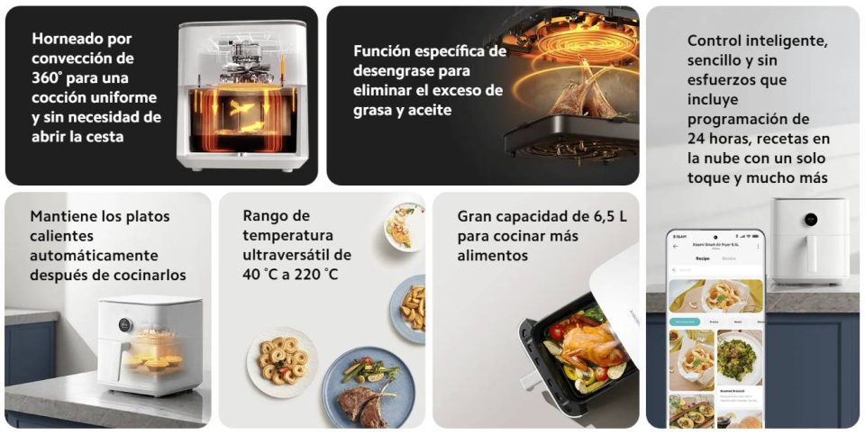 Entdecken Sie die Xiaomi Smart Air Fryer 6.5L mit ihren intelligenten Funktionen und ihrer großzügigen Kapazität zu einem unschlagbaren Preis.