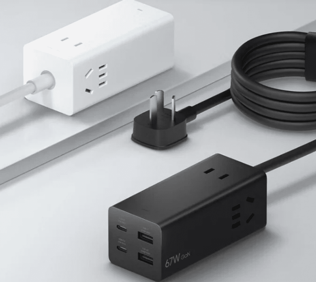 Der Xiaomi 67W Ladeadapter bietet schnelles und sicheres Laden für mehrere Geräte. Mit Steckdosen und USB-Anschlüssen ist er ideal für Büro und Zuhause.