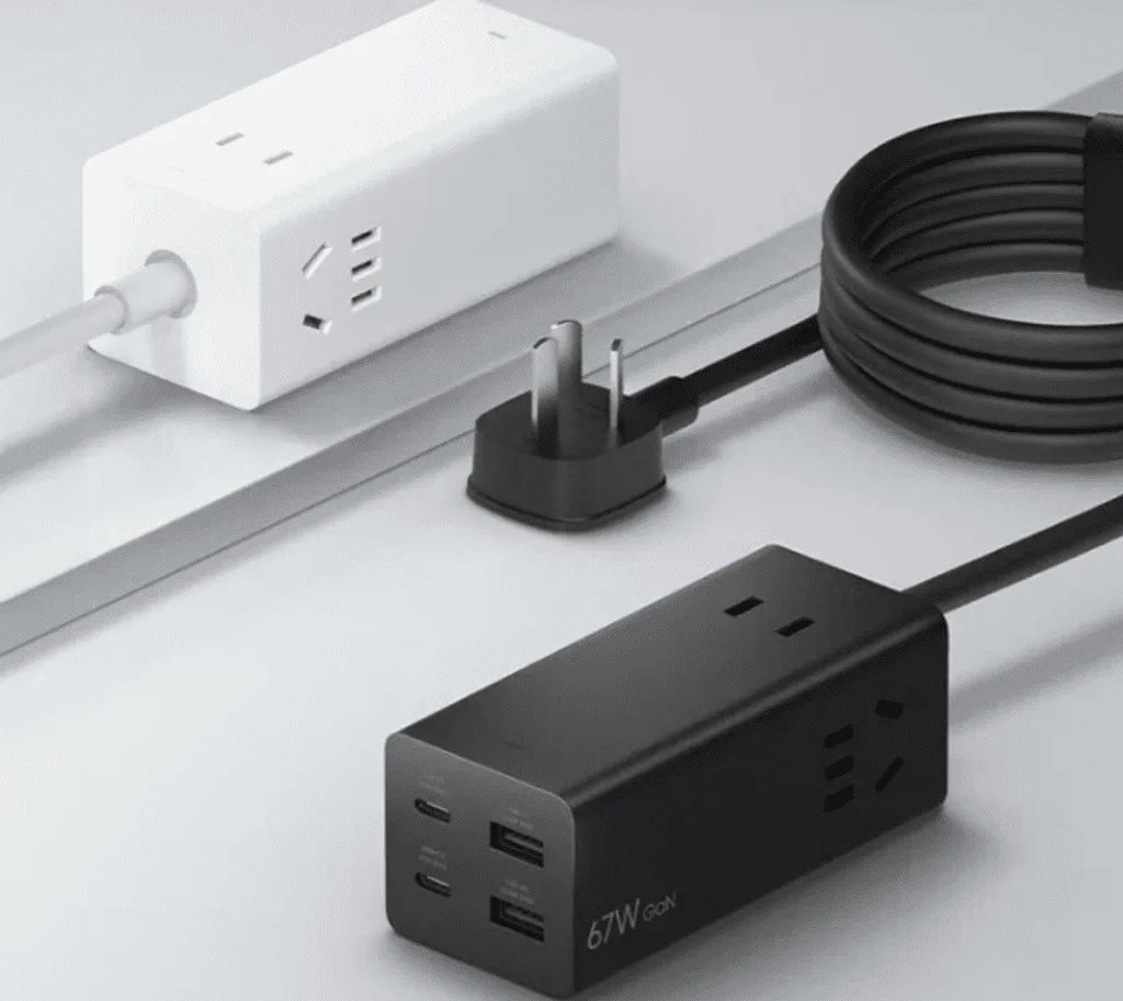 Der Xiaomi 67W Ladeadapter bietet schnelles und sicheres Laden für mehrere Geräte. Mit Steckdosen und USB-Anschlüssen ist er ideal für Büro und Zuhause.