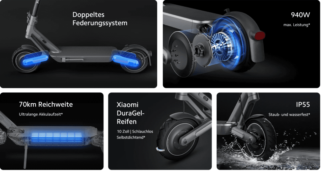 Der Xiaomi Electric Scooter 4 Ultra ist der fortschrittlichste E-Scooter von Xiaomi, ideal für anspruchsvolle Fahrer.