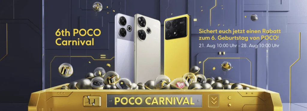 Feiern Sie das 5. Jubiläum von POCO mit dem POCO Carnival. Entdecken Sie die besten Rabatte auf POCO Smartphones. Jetzt zuschlagen!