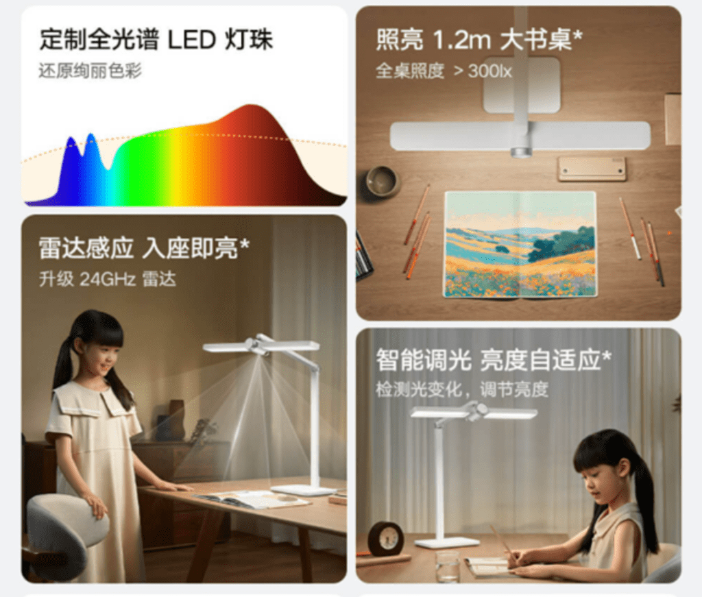 Die Xiaomi Mijia Desktop Study Lamp Pro bietet intelligente Radar-Sensorik, flexible Helligkeitsanpassung und flimmerfreies Licht für eine perfekte Beleuchtung am Schreibtisch.