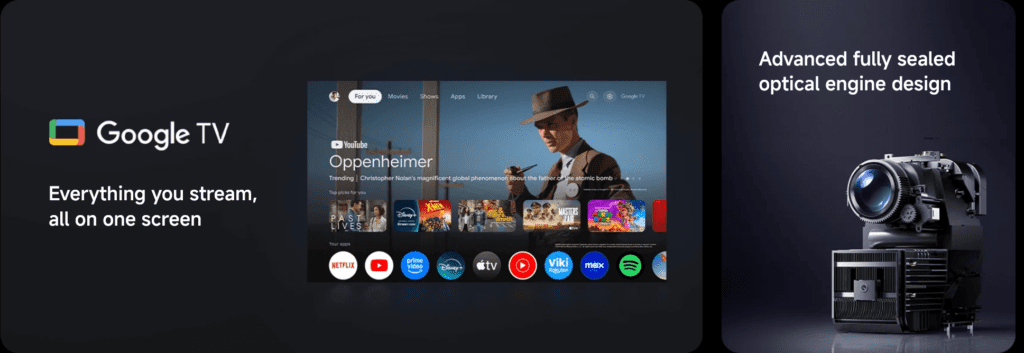Entdecken Sie den Xiaomi Smart Projector L1 Pro: Höhere Helligkeit, 4K-Unterstützung, Google TV und beeindruckende Audioqualität.