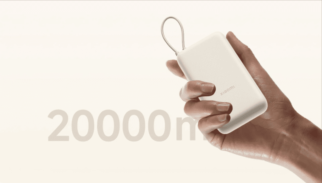 Die Xiaomi 33W Power Bank 20000mAh bietet mit ihrem integrierten Kabel und 33W Schnellladung eine leistungsstarke Lösung.