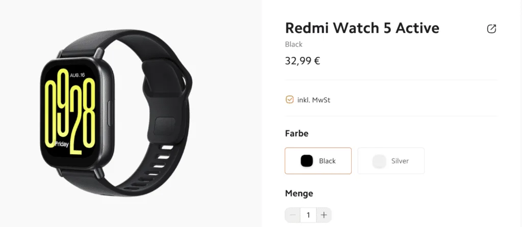 Der Xiaomi Redmi Watch 5 Active bietet nicht nur tolle Funktionen, sondern überzeugt auch mit einem unschlagbaren Preis-Leistungs-Verhältnis.