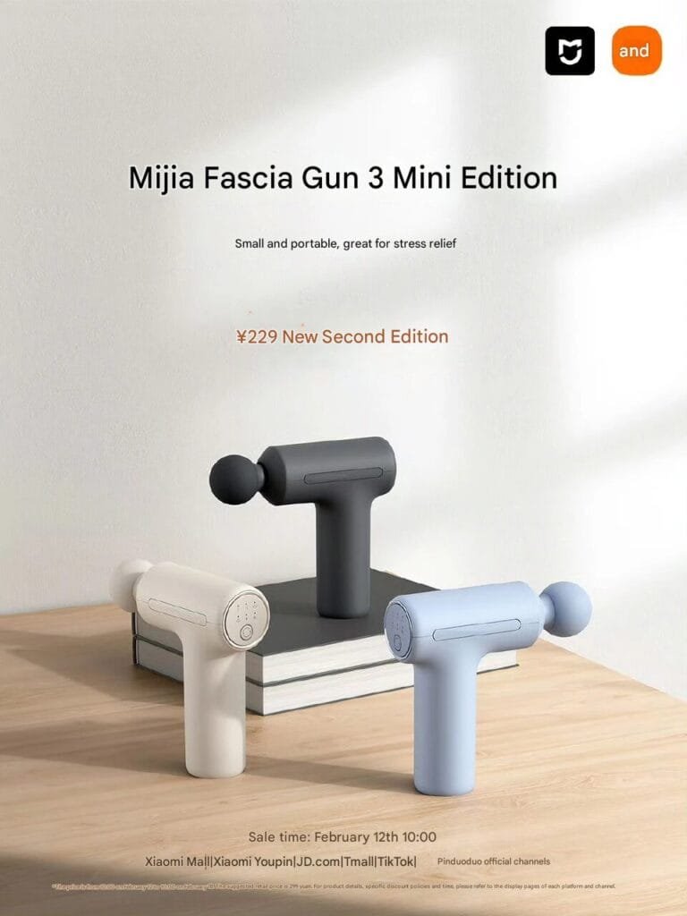 Die Xiaomi Mijia Fascia Gun 3 Mini Edition ist ein tragbares Massagegerät, das Muskelverspannungen effektiv lindert und ideal für unterwegs ist.