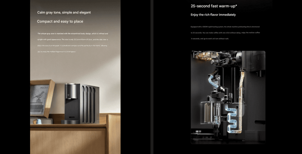 Die Mijia Kapselkaffeemaschine S1 von Xiaomi bietet eine schnelle und präzise Kaffeezubereitung für jeden Kaffeeliebhaber.