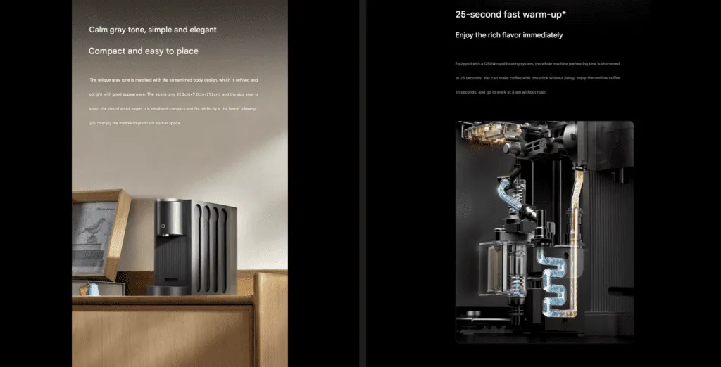 Die Mijia Kapselkaffeemaschine S1 von Xiaomi bietet eine schnelle und präzise Kaffeezubereitung für jeden Kaffeeliebhaber.