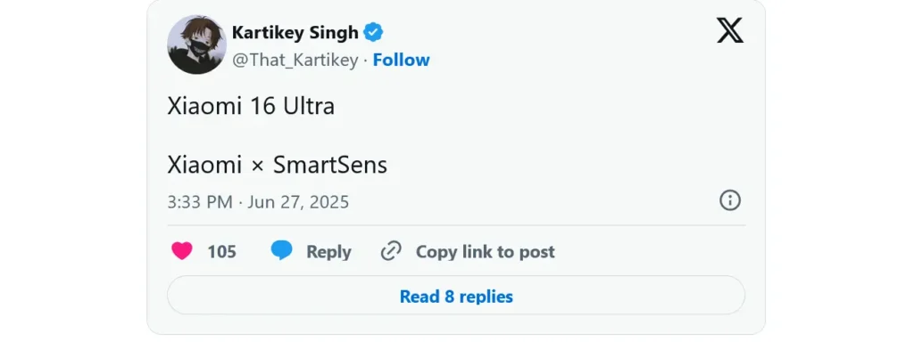 Gerüchte um das Xiaomi 16 Ultra: Kommt der 1-Zoll SmartSens Sensor? Erfahren Sie mehr über die möglichen Kamera-Specs und den Vergleich mit dem Huawei Pura 80 Ultra.
