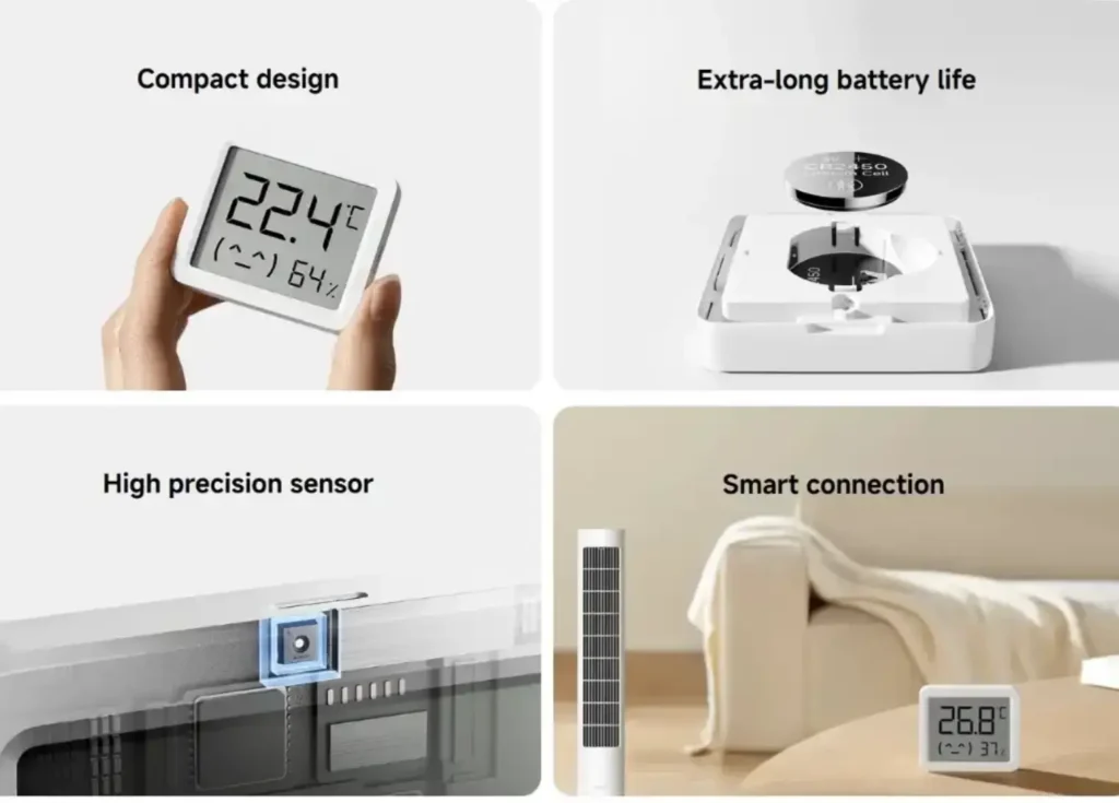 Der Xiaomi Smart Temperature and Humidity Monitor 3 Mini: Kompakt, präzise & smart. Überwacht Temperatur & Luftfeuchtigkeit, automatisiert Geräte & überzeugt mit langer Batterielaufzeit. Jetzt mehr erfahren!