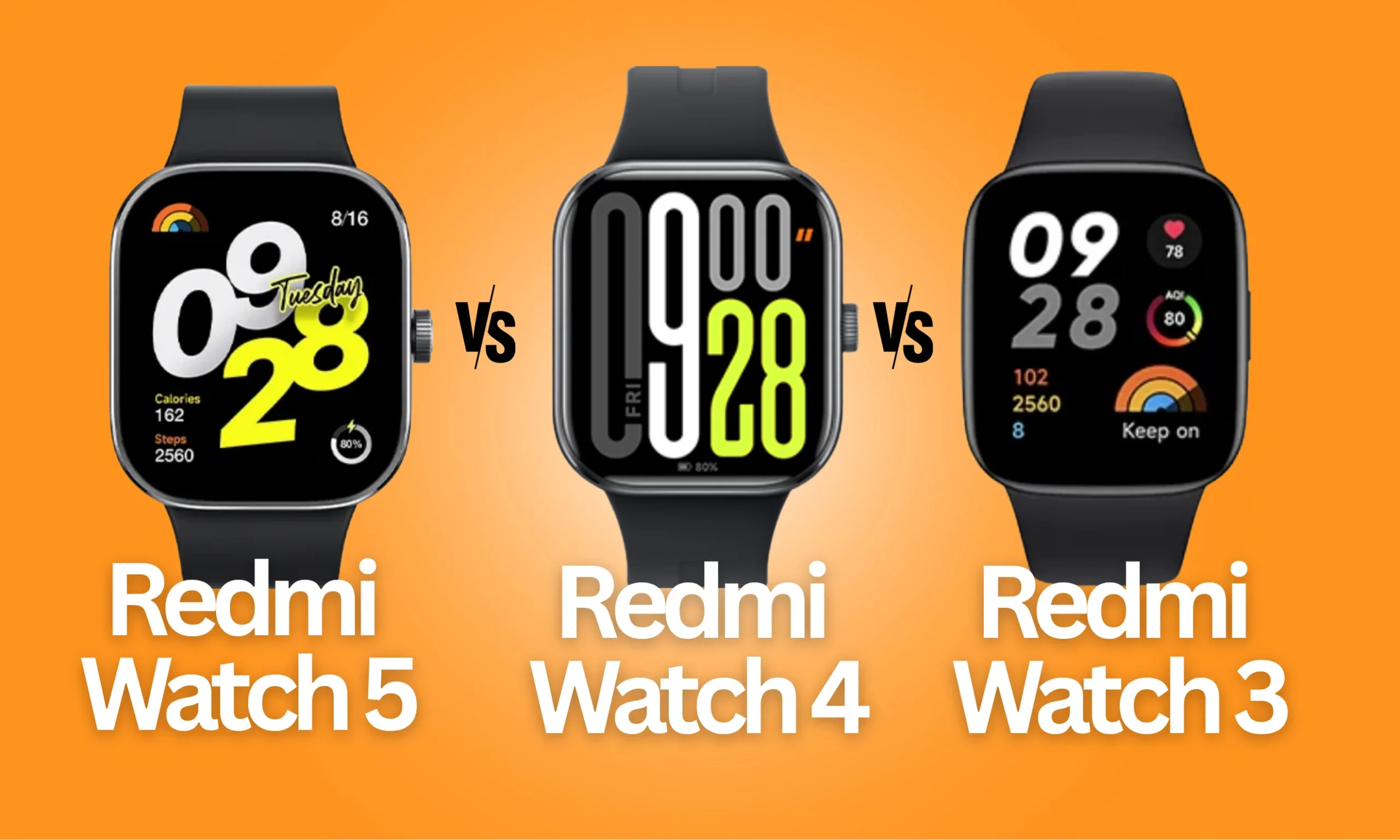 Redmi Watch 3 vs Redmi Watch 4 vs Redmi Watch 5 - detail 1