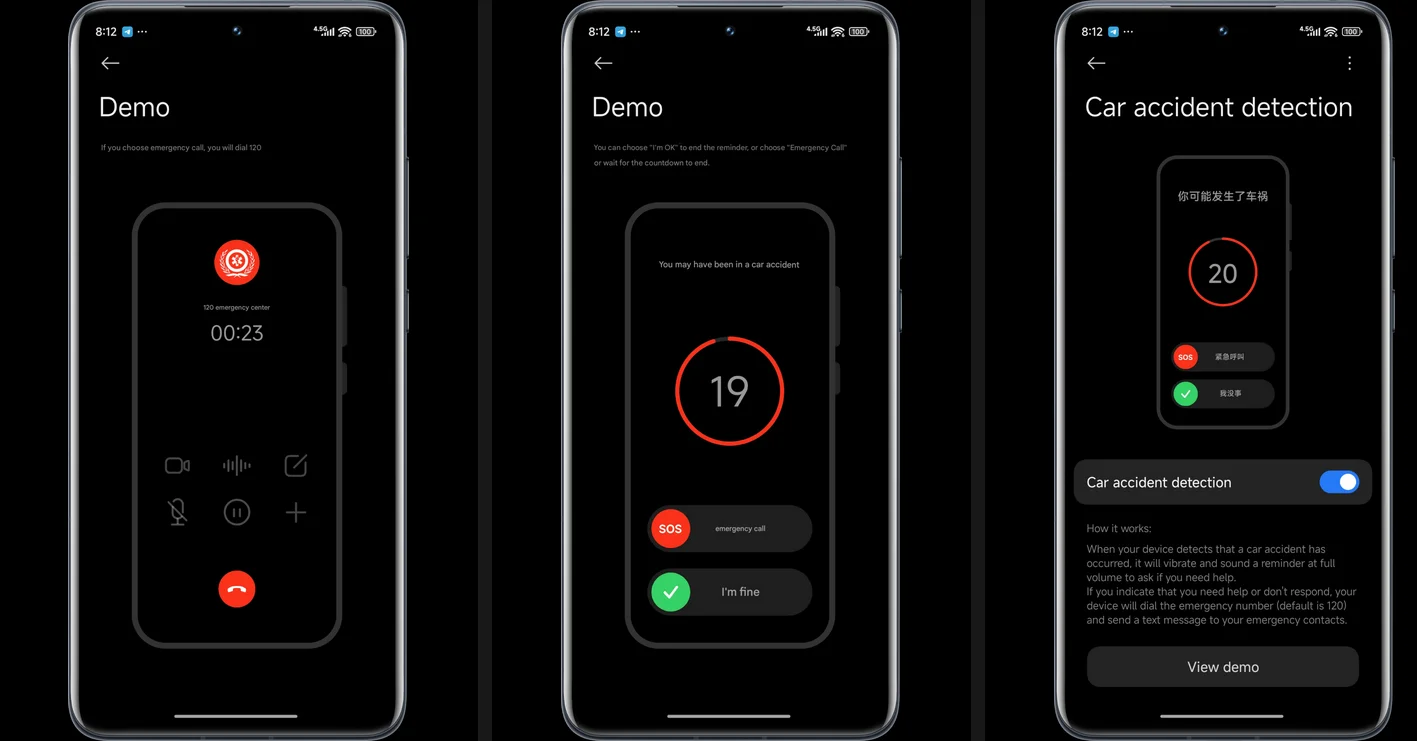 Xiaomi Unfallerkennung